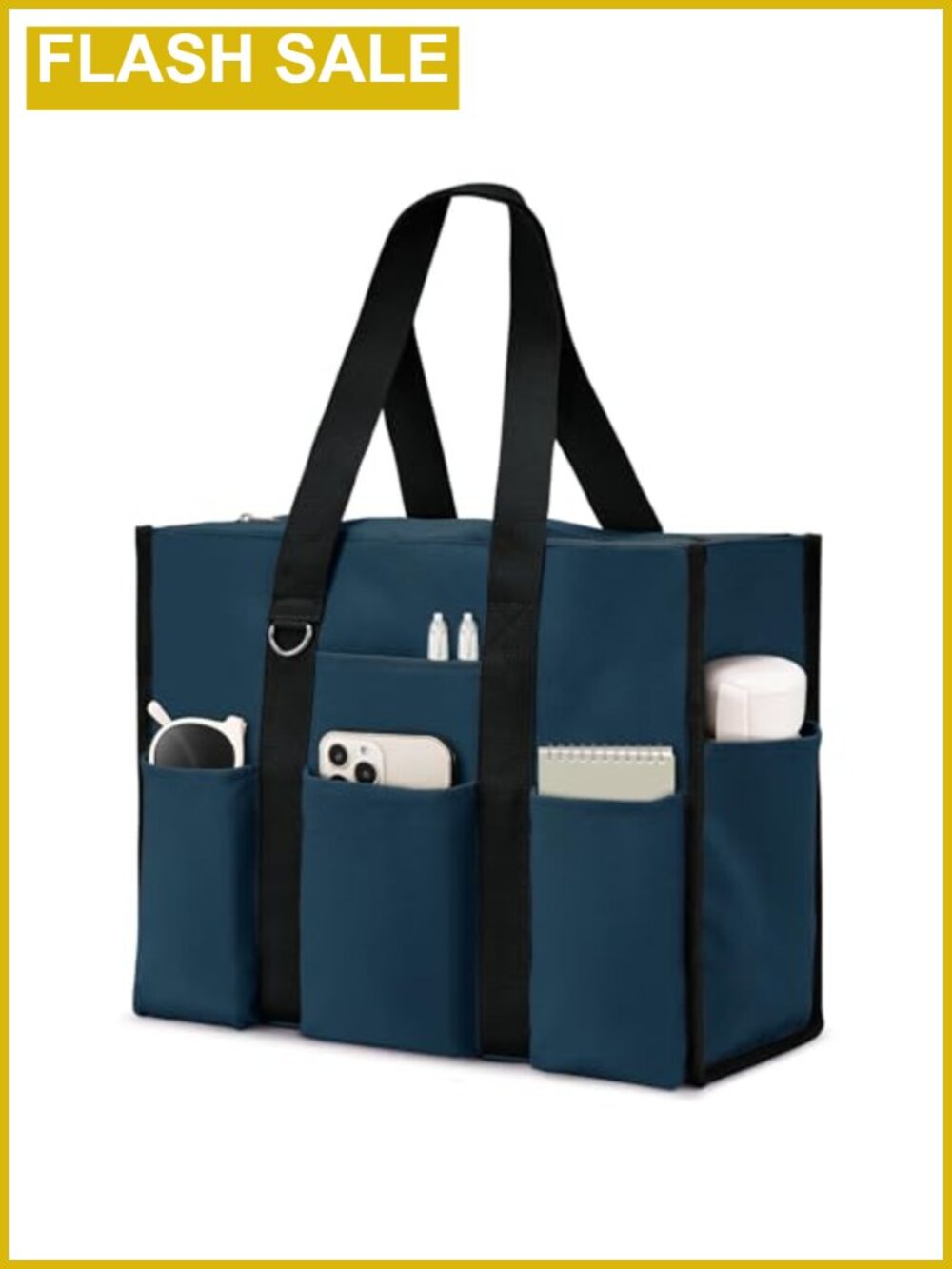 Large Waterproof Tote Bag 12 Pockets Zip Travel Work Teacher Nurse